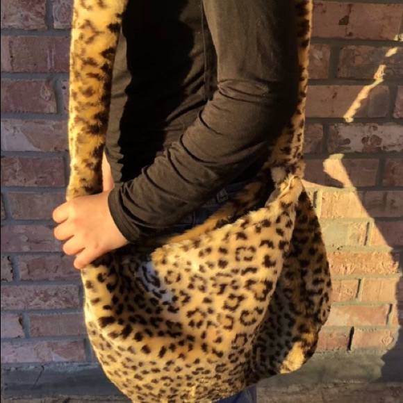 fluffy cheetah bag